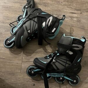 Women's Black and Blue Inline Skates